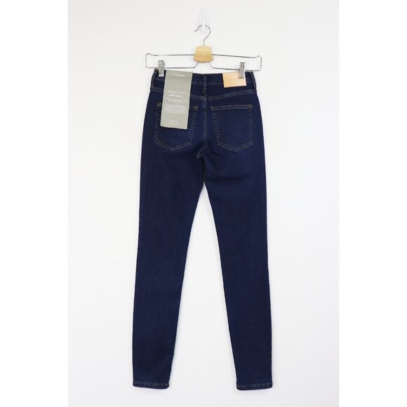NWT Everlane The Authentic Stretch Mid Rise Skinny Jean Dark Blue Wash‎ 24 Tall - Picture 6 of 10
